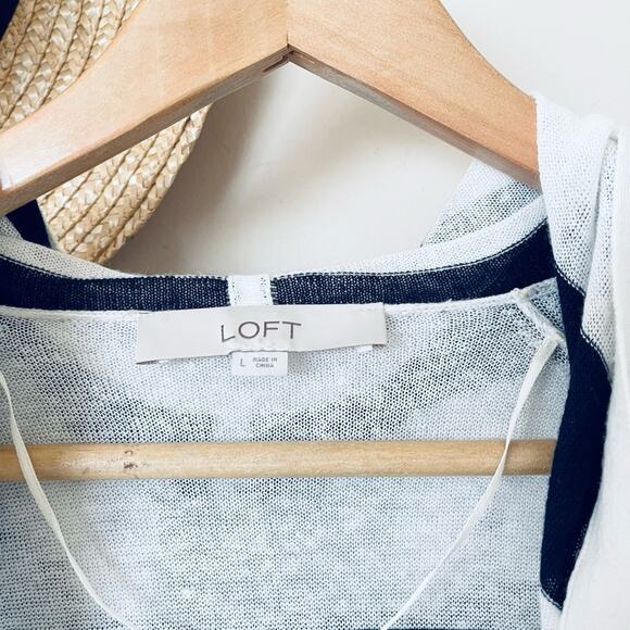 LOFT Striped Hooded Lightweight Cardigan - Picture 6 of 6